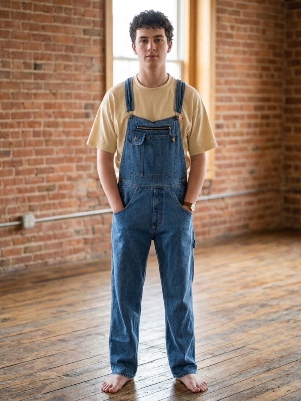 Vtg Results Men's Blue Denim Overalls - Classic Workwear Style Medium